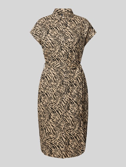 PIECES Midikleid mit Allover-Print Modell 'NYA' Sand 2