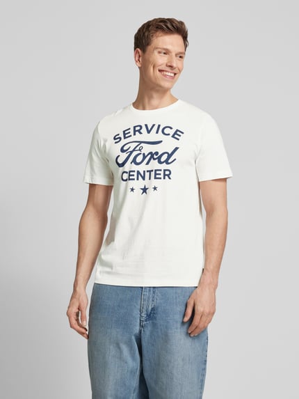 s.Oliver RED LABEL Regular fit T-shirt van puur katoen met Ford®-print Wit - 4