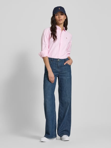 Polo Ralph Lauren Hemdbluse mit Logo-Stitching Modell 'Kendal' Pink 1