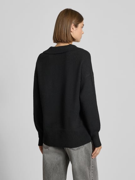 PIECES Regular Fit Strickpullover mit Woll-Anteil Modell 'MALOU' BLACK 5