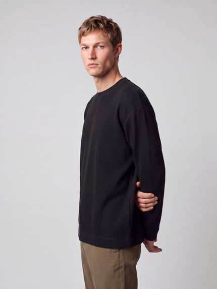 ARMEDANGELS Langarmshirt mit Waffelstruktur Black 4