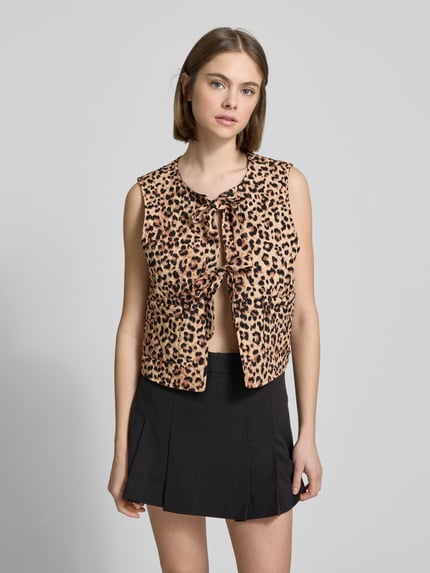 PIECES Regular Fit Weste aus reiner Viskose Modell 'SARIA' Sand 4