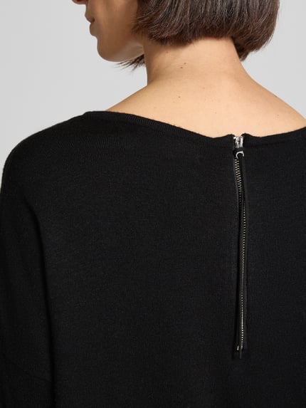 VERO MODA Sweter o kroju comfort fit z dzianiny z mieszanki wiskozy model ‘BREEZE AURA’ Czarny 3
