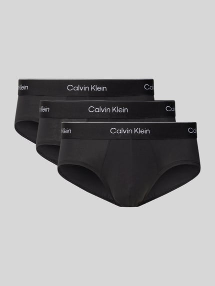 Calvin Klein Underwear Slip mit elastischem Label-Bund im 3er-Pack Black 1