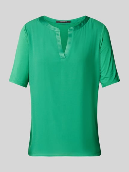 COMMA T-Shirt mit V-Ausschnitt Gruen 2