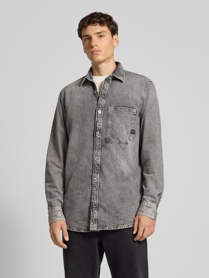 G-Star RAW Vrijetijdsoverhemd in denimlook Antraciet - 4