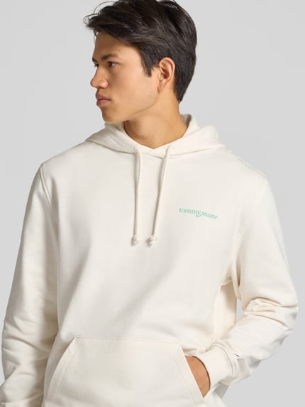 Tommy Jeans Relaxed Fit Hoodie aus reiner Baumwolle Offwhite 3