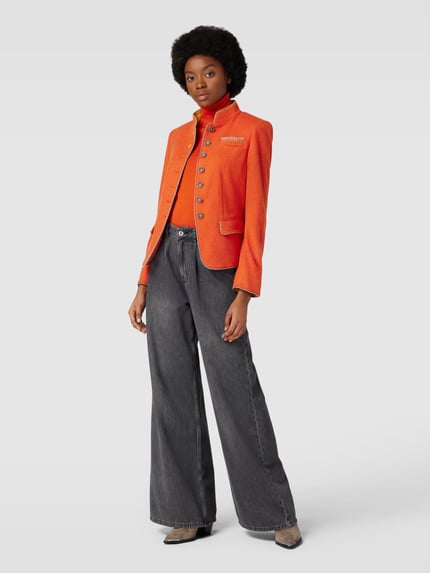 White Label Blazer met contrastgarnering Oranje - 1