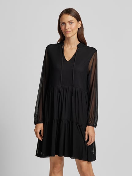 VILA Knielanges Kleid mit Stehkragen Modell 'VOLETTIS' Black 4
