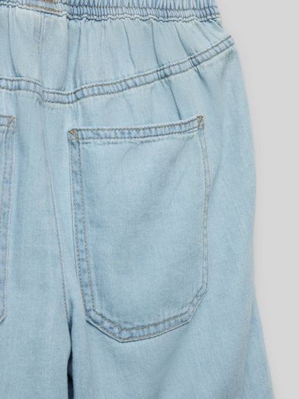 s.Oliver RED LABEL Relaxed fit korte jeans met tunnelkoord Lichtblauw - 2