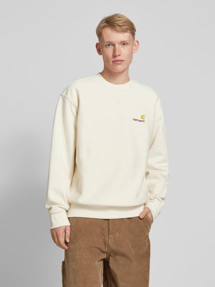 Carhartt Work In Progress Sweatshirt mit Label-Stitching Offwhite 4