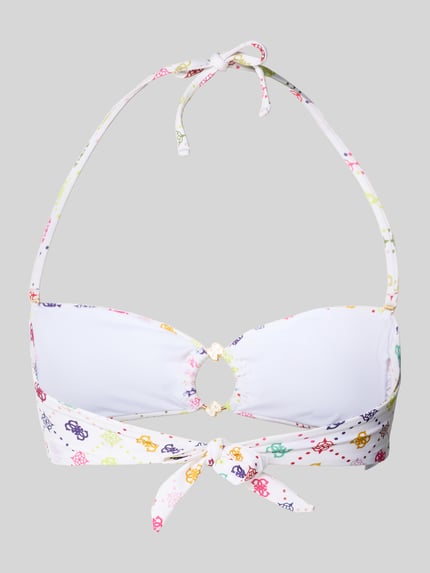 GUESS slim fit bikinitop met logodetail model 'Ines' Wit - 3