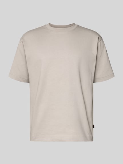 Produktfoto, Regular Fit T-Shirt aus Baumwoll-Mix Modell 'TEETIM' von BOSS Orange, Optik: Unifarben, Label-Print, Rundhals-Ausschnitt