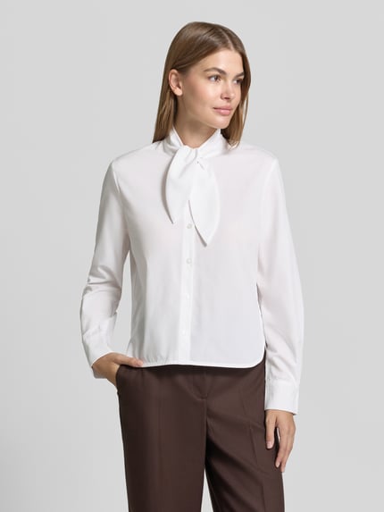 Christian Berg Woman Selection Regular Fit Bluse aus Viskose-Mix mit Schluppe Weiss 4