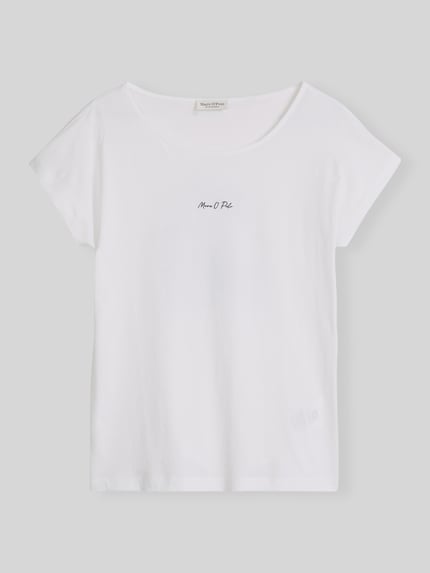 Marc O'Polo t-shirt o kroju loose fit z czystej bawełny Biały 2