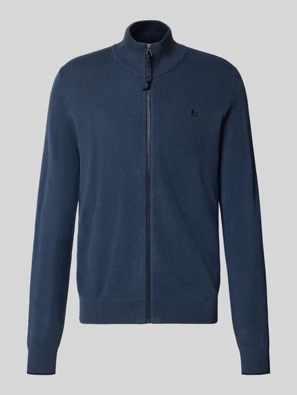 Produktfoto, Strickjacke in Two-Tone-Machart mit Reißverschluss von LERROS z bawełny, krój regular fit, stójka, długość tyłu 67 cm, długość rękawów 50 cm