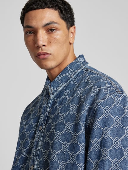DAILY PAPER Jeanshemd mit Druckknopfleiste Dunkelblau 3