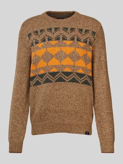 LERROS Strickpullover mit Rundhalsausschnitt Mittelbraun 2