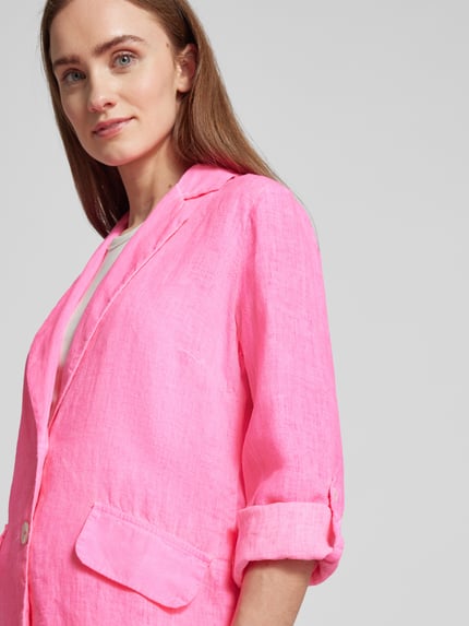 Emily Van den Bergh Leinenblazer mit Pattentaschen Neon Pink 3