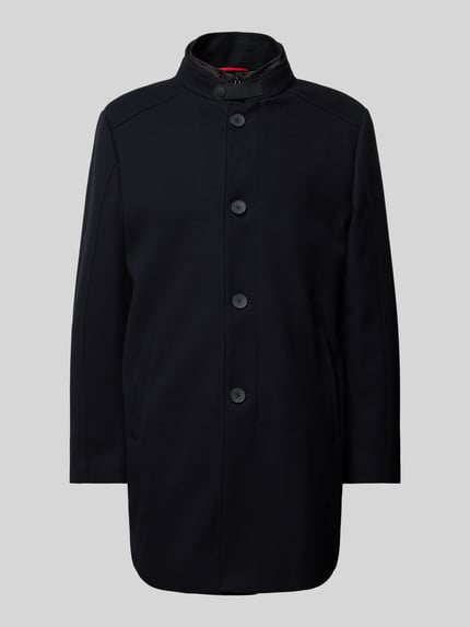 CINQUE Lange jas met opstaande kraag, model 'Ciliverpool' Marineblauw - 2