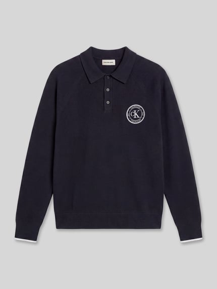 Calvin Klein Jeans Relaxed Fit Pullover aus Baumwoll-Mix Marine 2