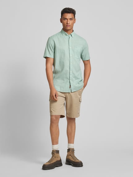 camel active Koszula casualowa o kroju regular fit z fakturowanym wzorem Turkusowy 1