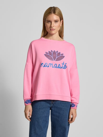 miss goodlife Oversized Sweatshirt mit gerippten Abschlüssen Rosa 4