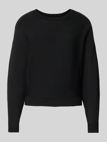 VERO MODA Relaxed Fit Strickpullover mit Viskose-Mix Modell 'HAPPYGLITTER' Black 2
