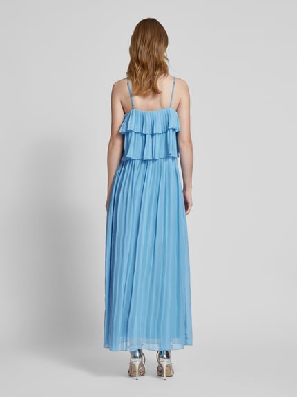 VILA Fließendes Maxikleid mit Volants Modell 'CHIFFON' Hellblau 5