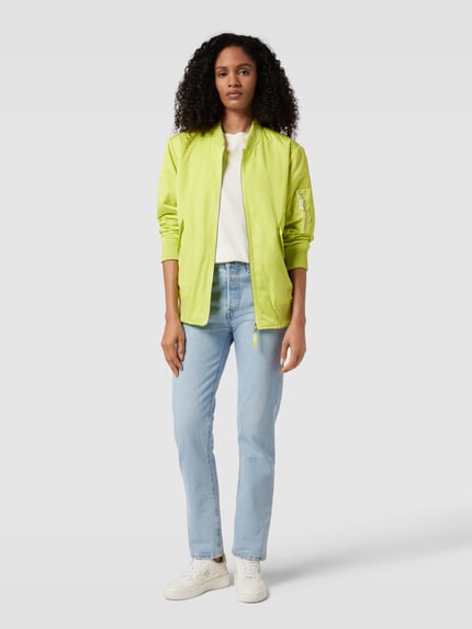 Smith and Soul Bomberjacke mit gerippten Abschlüssen Neon Gelb 1