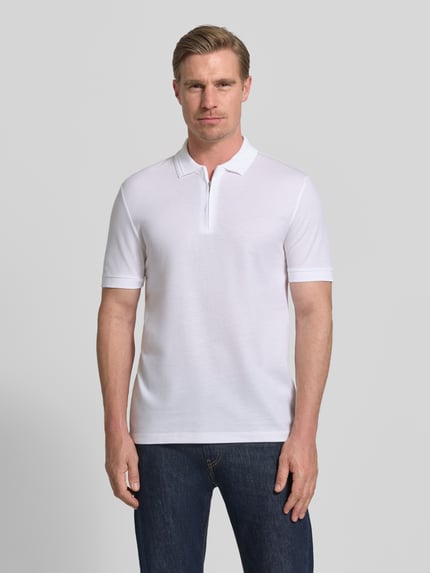 BOSS Regular Fit Poloshirt aus Baumwoll-Lyocell-Mix Modell 'H-PARAS 70' Weiss 4