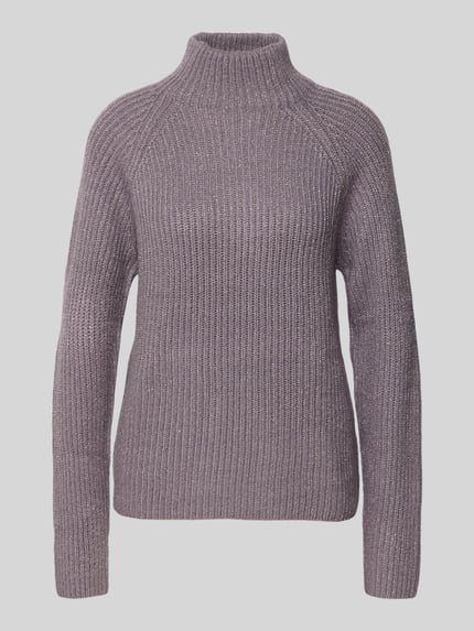 Jake*s Collection Gebreide pullover in riblook met opstaande kraag Lavendel - 2
