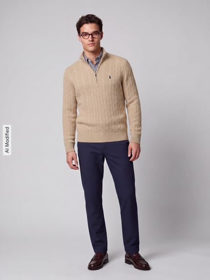 Polo Ralph Lauren Regular Fit Troyer aus Woll-Kaschmir-Mix Camel 1