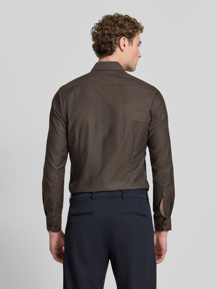 OLYMP Level 5 Slim Fit Businesshemd mit Kentkragen Dunkelbraun 5