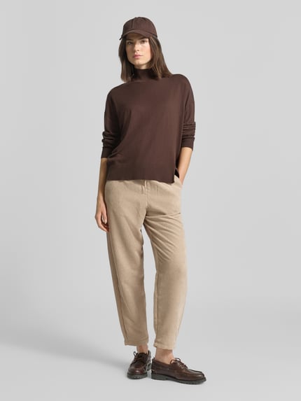 Tom Tailor Denim Regular fit corduroy broek met elastische band Beige - 1