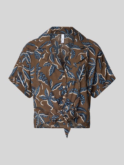 MANGO Regular Fit Bluse mit Saum zum Binden Modell 'LIFE' Dunkelbraun 2