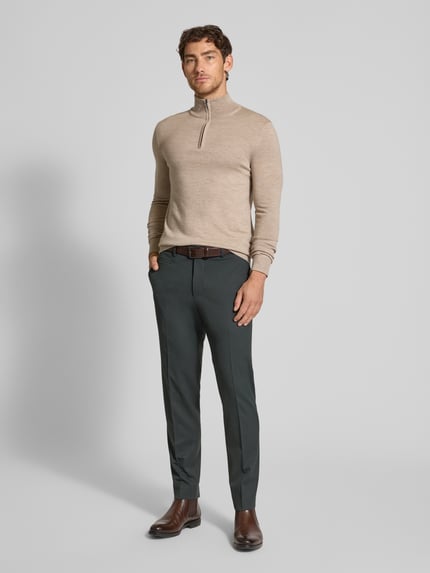 JOOP! COLLECTION Slim Fit Troyer aus reiner Schurwolle Modell 'Dario' Beige 1