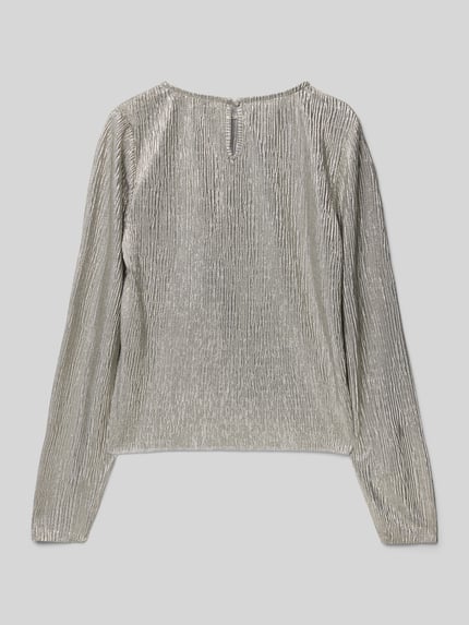 Garcia Shirt met lange mouwen en plissévouwen Zilver - 3