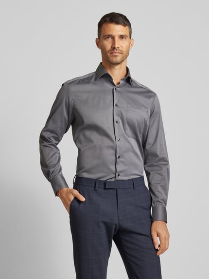 ETERNA Comfort Fit Business-Hemd mit Brusttasche Jeansblau 4