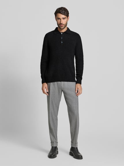 ONLY & SONS Relaxed Fit Strickpolo aus Baumwoll-Mix Modell 'DALE LIFE' Black 1