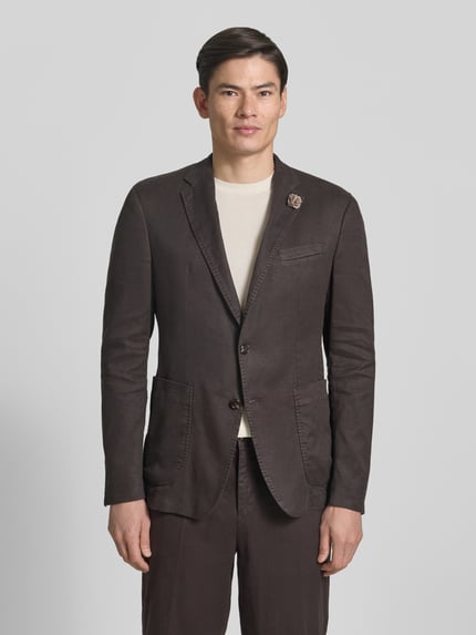 JOOP! COLLECTION Colbert van linnenmix met reverskraag model 'Hoverest' Donkerbruin - 4