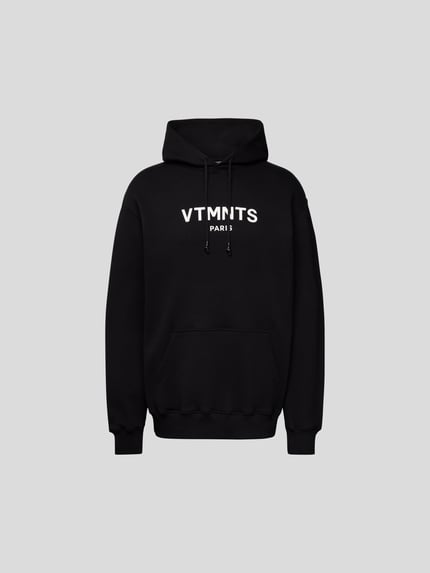 VTMNTS Bluza z kapturem o kroju oversized z nadrukiem z logo Czarny 2