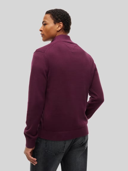 Tommy Jeans Slim Fit Troyer aus reiner Baumwolle Bordeaux 5
