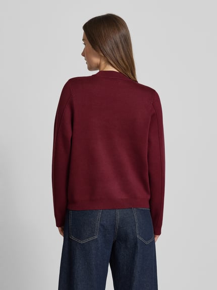 Jake*s Collection Strickpullover mit Rundhalsausschnitt Aubergine 5