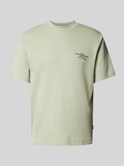 JACK & JONES Premium T-shirt met labelprint, model 'LACHAD' Lindegroen - 2