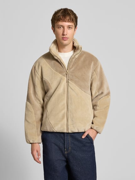 ONLY & SONS Regular Fit Fleecejacke mit Stehkragen Beige 4