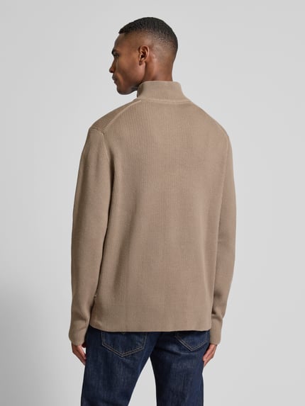 Lindbergh Relaxed fit gebreide pullover in riblook Camel - 5