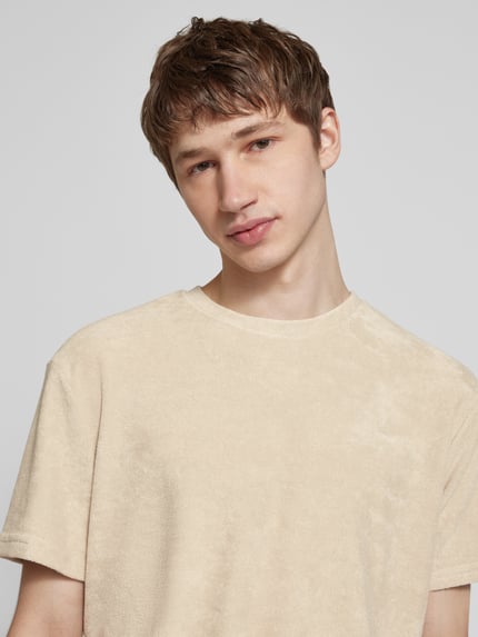 ONLY & SONS T-Shirt mit geripptem Rundhalsausschnitt Modell 'HELLAS' Beige 3
