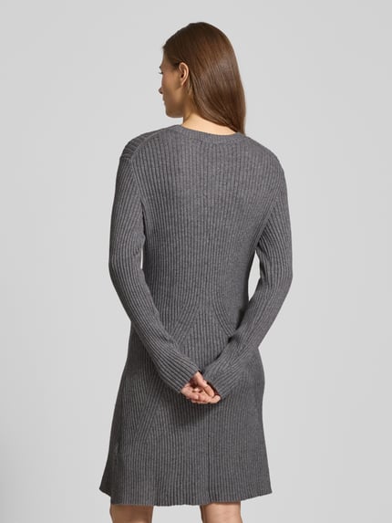 Tom Tailor Denim Dopasowana Sukienka z dzianiny z Mieszanka wiskozy Średnioszary melanż 5