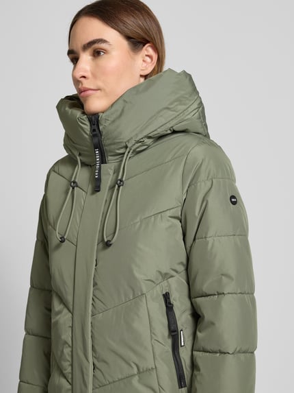 khujo Gewatteerde lange jas met capuchon, model 'TEPLE' Groen - 3
